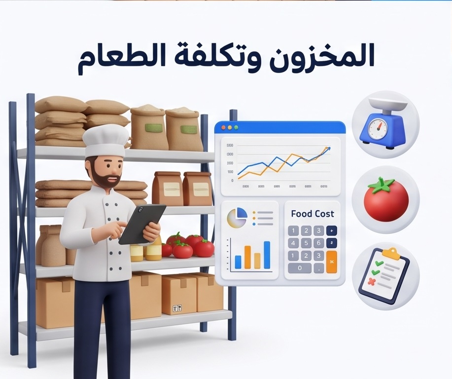 دليلك لحساب تكلفة الوجبات (Food Cost) والخصم التلقائي للمخزون عبر مطعم بلس